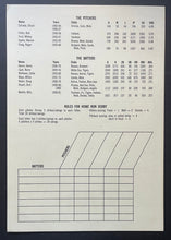 Load image into Gallery viewer, 1979 Old Timers Home Run Derby Lineup Card MLB Baseball Hank Aaron Willie Mays