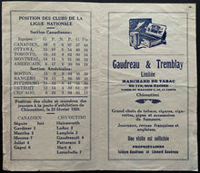 Load image into Gallery viewer, 1928 Montreal Canadiens Lineup Page Exhibition Hockey Game Chicoutimi Arena