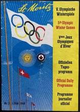 Load image into Gallery viewer, 1948 St Moritz Winter Olympics Hockey RCAF Flyers Player Lapel Pin + Program Vtg