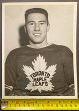 Load image into Gallery viewer, 1958 Vintage Turofsky NHL Toronto Maple Leafs Hockey HOF Bob Pulford Photo