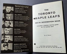 Load image into Gallery viewer, 1964/65 Toronto Maple Leafs Information Book NHL Hockey Media Guide Stanley Cup