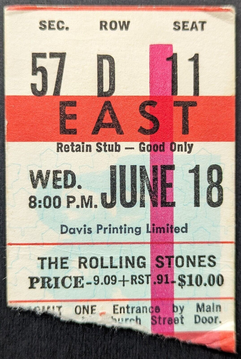 The Rolling Stones Concert Ticket Stub Gator retailer Bowl August 2,1975