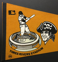 Load image into Gallery viewer, 1970's Three Rivers Stadium MLB Pittsburgh Pirates Baseball Pennant Full Size