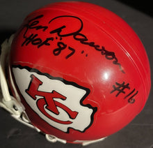 Load image into Gallery viewer, Len Dawson Kansas City Chiefs Autographed NFL Riddell Mini-Helmet Signed JSA