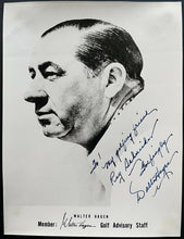 Load image into Gallery viewer, 1950s Vintage Signed PGA Golf Walter Hagen Autographed Promotional Photo LOA
