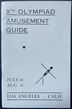 Load image into Gallery viewer, 1932 Los Angeles Summer Olympics Amusement Guide Historical Vintage Sports