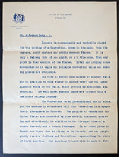 Load image into Gallery viewer, 1912 City of Toronto Letterhead Typed Letter Signed By Mayor Thomas L. Church