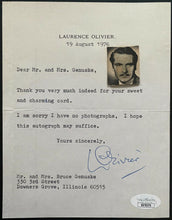 Load image into Gallery viewer, 1976 Vintage Personally Signed Letter Actor Lawrence Olivier Authenticated JSA