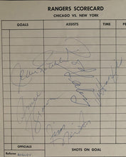 Load image into Gallery viewer, 1965-66 Scorecard Signed x5 New York Rangers Autographed Ratelle Hadfield++ JSA