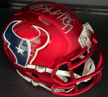 Load image into Gallery viewer, JJ Watt Autographed Houston Texans Blaze Signed Football Mini Helmet NFL COA