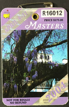 Load image into Gallery viewer, 2004 Masters Golf Tournament Ticket Badge Augusta, Georgia Phil Mickelson Wins