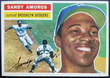 Load image into Gallery viewer, 1956 Topps Baseball Sandy Amoros #42 Brooklyn Dodgers MLB Card Vintage