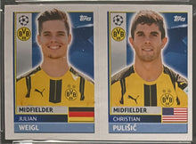 Load image into Gallery viewer, 2016 Topps UEFA #DOR12 Christian Pulisic Julian Weigl Sticker PSA 7 NM