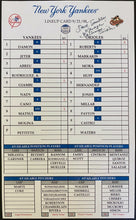 Load image into Gallery viewer, 2008 New York Yankees Original Final Game Lineup Card Signed Dave Trembley LOA