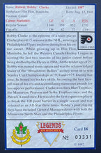 Load image into Gallery viewer, Autographed Signed Bobby Clarke Legends of Hockey Card Philadelphia Flyers NHL