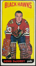 Load image into Gallery viewer, 1964-65 Vintage Chicago Blackhawks Denis DeJordy Topps Tallboy NHL Hockey Card