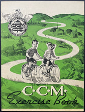 Load image into Gallery viewer, 1940's CCM Scribbler Green Exercise Book Bicycles Featured Vintage Original