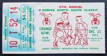 Load image into Gallery viewer, 1972 Orange Bowl USA College Football All Star Program + Ticket North vs South