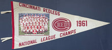 Load image into Gallery viewer, Oversized 1961 National League Champion Cincinnati Reds Team Photo Pennant MLB