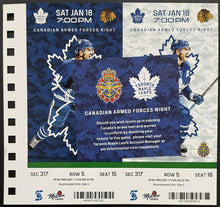 Load image into Gallery viewer, 01/18/2020 NHL Hockey Canadian Armed Forces Night Tickets x2 Toronto Maple Leafs