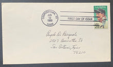Load image into Gallery viewer, 1989 Lou Gehrig Stamp First Day Cover Cooperstown New York MLB Vintage Yankees