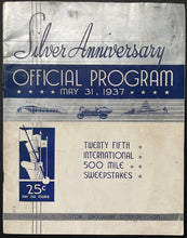 Load image into Gallery viewer, 1937 Indy 500 25th Anniversary Program + Lap Scorecard Wilbur Shaw Indianapolis