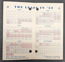 Load image into Gallery viewer, Toronto Maple Leaf Baseball Team Pocket Schedules 1952-1959 Vintage