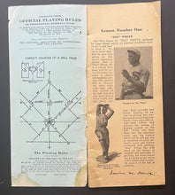 Load image into Gallery viewer, 1910 Baseball Correspondence League Of America Issued Pitching Course Booklet