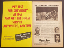 Load image into Gallery viewer, 1958 Maple Leaf Gardens Program Toronto VS Boston Bruins NHL George Armstrong