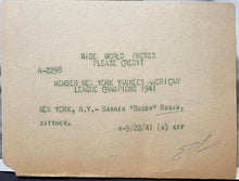 Load image into Gallery viewer, 1941 Buddy Rosar Type 1 Vintage Photo New York Yankees World Series Baseball