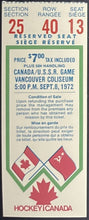 Load image into Gallery viewer, 1972 Summit Series Canada vs USSR Hockey Ticket Game 4 Vancouver Coliseum iCert