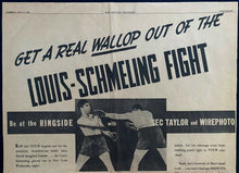 Load image into Gallery viewer, 1938 Des Moines Newspaper Page Promoting Upcoming Max Schmeling Joe Louis Fight