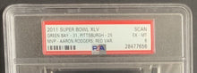 Load image into Gallery viewer, 2011 Super Bowl XLV Full Ticket PSA 6 Green Bay Packers vs Steelers MVP-Rodgers