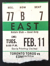 Load image into Gallery viewer, 1974-75 WHA Hockey Ticket Stub Toronto Toros Edmonton Oilers Maple Leaf Gardens