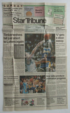 Load image into Gallery viewer, 1989-1990 NBA Minnesota Timberwolves Inaugural Season Yearbook + News Clippings