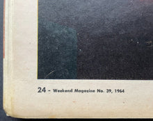 Load image into Gallery viewer, 1964 Weekend Magazine Gordie Howe Centerfold NHL Hockey Detroit Red Wings VTG