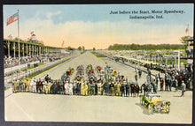 Load image into Gallery viewer, 1912 Indy 500 Mile Race Postcard Driver Introductions Motor Speedway Rare
