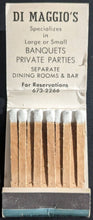 Load image into Gallery viewer, 1950’s Joe DiMaggio’s Fisherman’s Wharf Restaurant Matches Full Match Book MLB