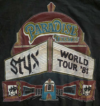 Load image into Gallery viewer, 1981 Styx Paradise Theatre World Tour Concert T-Shirt Original Vintage Large