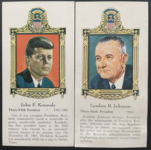 Load image into Gallery viewer, 1962 US Presidents I.D. Card Set + 1964 Kennedy + Johnson Identification Cards