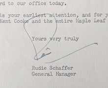 Load image into Gallery viewer, 1956 Toronto Maple Leaf Baseball Club Letter Season Ticket Holders Vintage