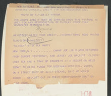 Load image into Gallery viewer, 1951 Joe Louis + Jersey Joe Walcott Photo Heavyweight Champion + Top Contender