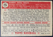 Load image into Gallery viewer, 1952 Topps Baseball #296 Red Rolfe MLB Card Detroit Tigers 5th Series