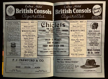 Load image into Gallery viewer, 1940 VTG Toronto Maple Leaf Gardens Vintage Wrestling Program Incl Leafs Content