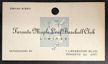 Load image into Gallery viewer, 1959 Toronto Maple Leafs Baseball International League Program Advertising +