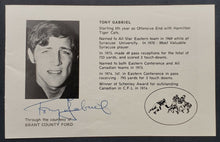 Load image into Gallery viewer, Tony Gabriel & Jim Turkiewicz Autographed Brantford Ontario Sports Dinner Page