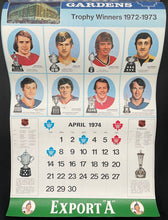 Load image into Gallery viewer, 1973-74 Maple Leaf Gardens Export A Leafs Calendar Toronto 1972 Summit Series