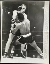Load image into Gallery viewer, 1961 Vintage Boxing Press Photo Ingemar Johansson Floyd Patterson Knocked Down