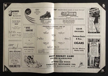 Load image into Gallery viewer, 1937 Chicago Stadium Hockey Program Toronto Maple Leafs v Chicago Blackhawks NHL