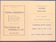 Load image into Gallery viewer, 1965 NHL Oldtimers Hockey Program Truro Bearcats Colchester Legion Stadium VTG